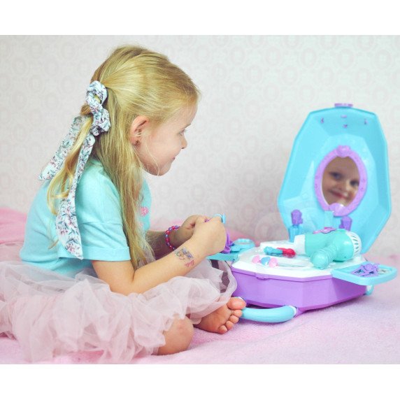 WOOPIE Makiažo stalas mergaitėms 2 viename grožio salonas krepšyje