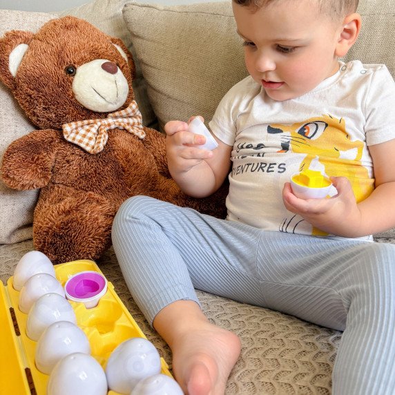 WOOPIE Montessori kiaušinių galvosūkių žaidimas - Atitikite formas ir spalvas