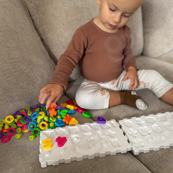 WOOPIE Montessori Dėlionės Rūšiaviklis Smegenų Treniravimas Raidės Skaičiai 139 vnt.