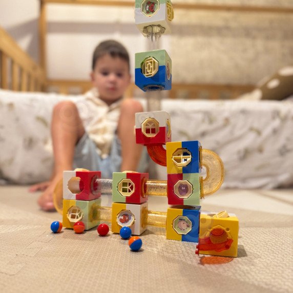 WOOPIE Marmuro trasa kamuoliui Rinkinys Trasa konstrukcijos Blokai 3D