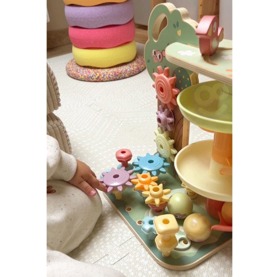 WOOPIE GREEN Montessori 4-in-1 kamuolių trasa veikla medis FSC