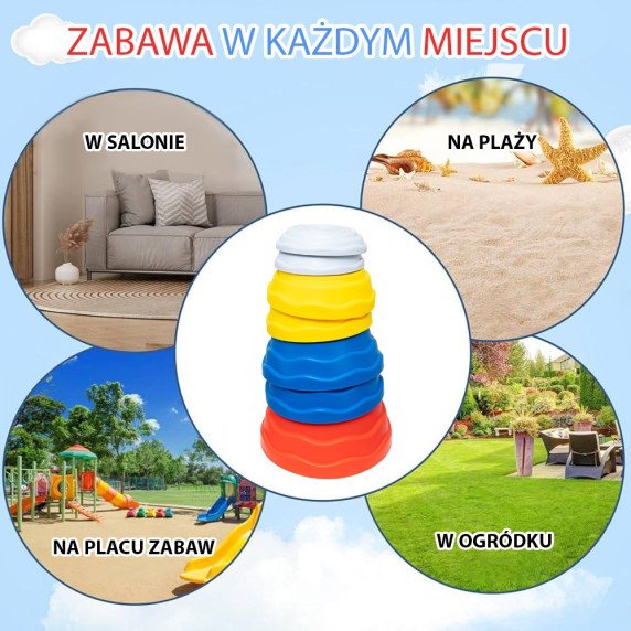 WOOPIE Balanso akmenys jutimo balanso treniruotė 5 vnt.