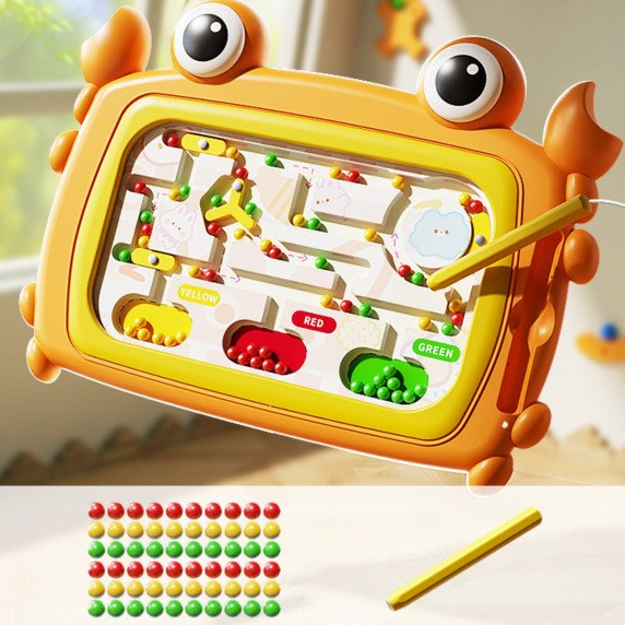 WOOPIE Montessori magnetinis lentos krabas labirintas oranžinė