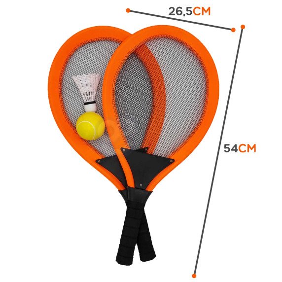 WOOPIE didelės teniso badmintono raketės vaikams rinkinys + plunksnalys
