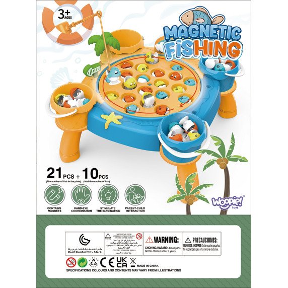 WOOPIE Žvejybos žaidimo rinkinys Žvejyba su magneta Rožinė 36 vnt.