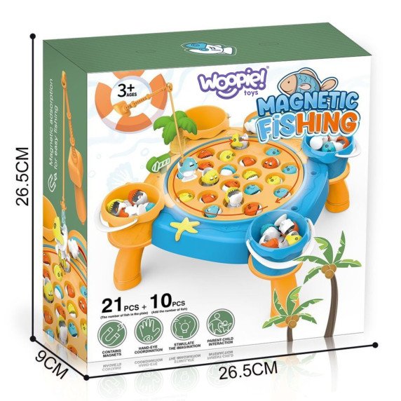 WOOPIE Žvejybos žaidimo rinkinys Žvejyba su magneta Mėlyna 36 vnt.