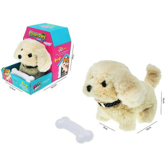 WOOPIE Interaktyvus pliušinis šuo su kaulu Bichon Golden Retriever