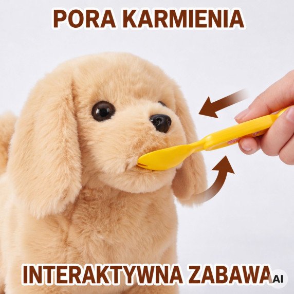 WOOPIE interaktyvus rudasis šuo pavadžiu su priedais