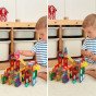 WOOPIE Magnetinė konstrukcijų rinkinio 3D šviesuolių takelio ugdymo lovos 105 vnt.