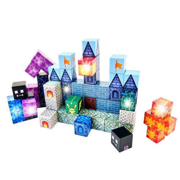 WOOPIE Magnetiniai Statybiniai Kubai Pixel Castle 64 vnt.