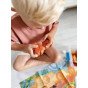 WOOPIE 2-in-1 Statybos rinkinys Dinosaurų stalo žaidimas + 46 kauliukai