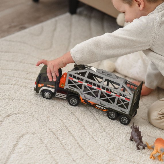 WOOPIE Dinozaurų transporteris su garsu ir šviesa.