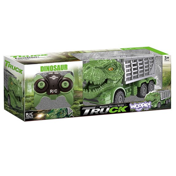 WOOPIE Nuotolinio valdymo RC automobilis Dinozauras Žalias + Figūra