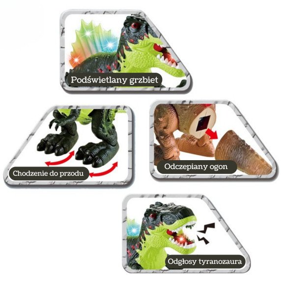 WOOPIE Vaikščiojantis Tiranozauras Rexas Dinozauras Su Šviesos Ir Garso Efektais