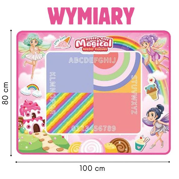 WOOPIE Vandens Tapybos Kilimas XXL 100x80cm Rūpinklės Rožinė