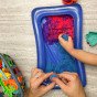 WOOPIE kinetinis smėlis 0,8 kg rinkinys krepšelyje su formomis + /