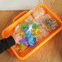 WOOPIE Kinetinis Smėlis 1,5 kg XXL rinkinys Statybų Aikštelė su Formomis ir Transporto Priemonėmis