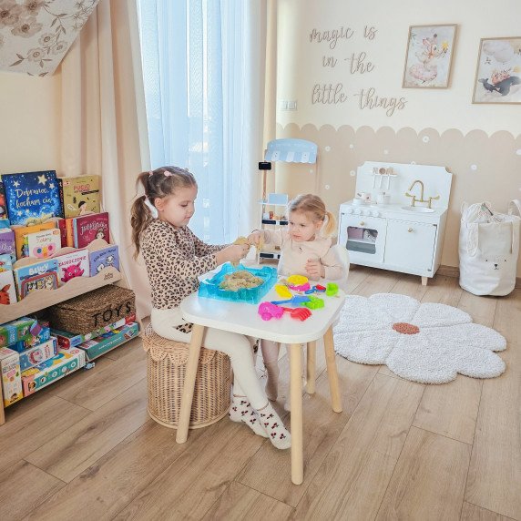 WOOPIE Kinetic Sand 0,5 kg stalo rinkinys su formomis