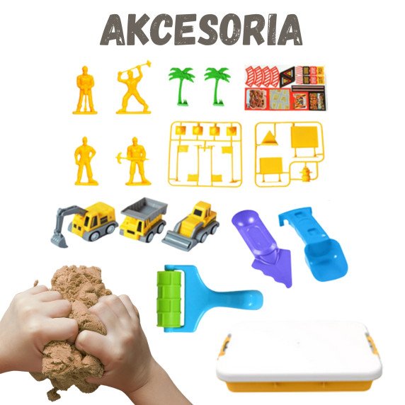 WOOPIE Kinetic Smėlis 1 kg Smėlio dėžės statybos rinkinys lagamine