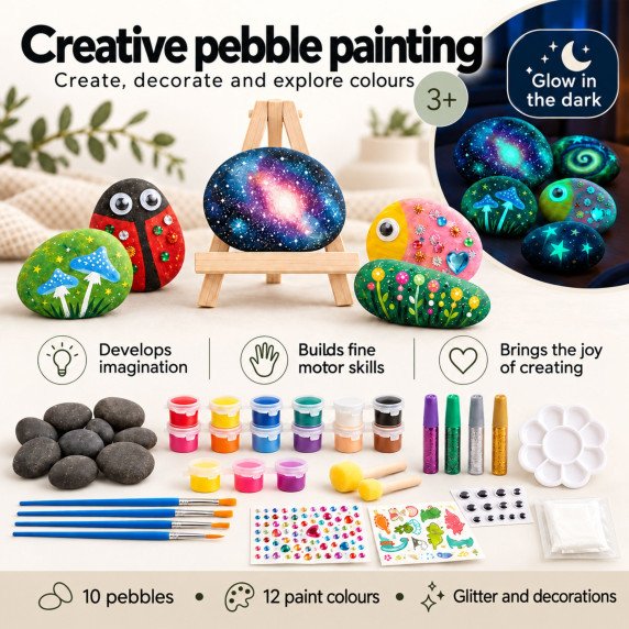WOOPIE Kūrybinis DIY rinkinys vaikams dėžkliams tapyti ir dekoruoti