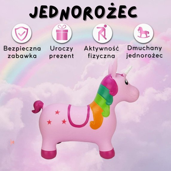 WOOPIE Rožinis Vienaragis Megztinis + Pompa