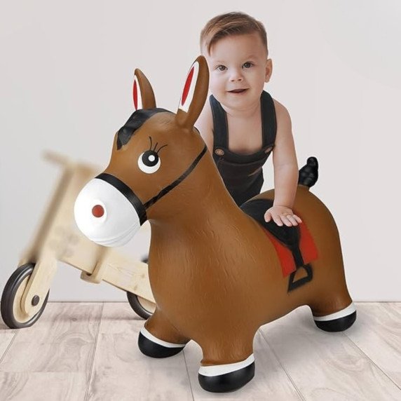 WOOPIE guminis šuoliui žirgas + Pompa