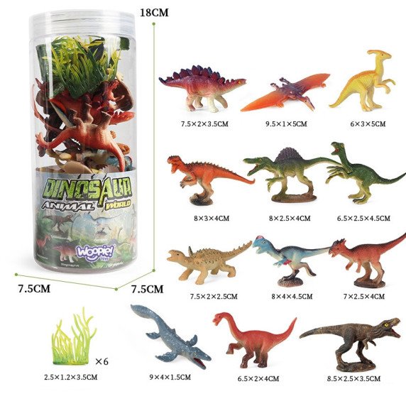 WOOPIE Dinozaurų figūrėlių rinkinys 18 vnt. - versija 1