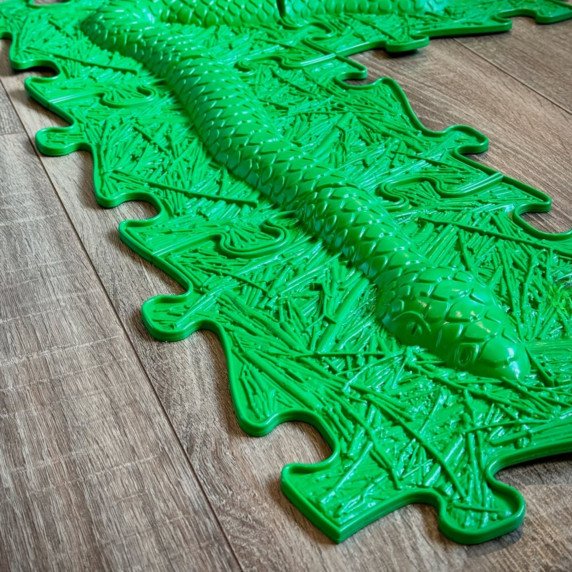 WOOPIE Jutiklinis Kilimas Ortopedinis Puzzle Gyvatė Žalia 6 vnt.