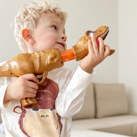 WOOPIE kamuolių šaudiklis putlinių kamuolių ir smiginės automatinis paleidiklis Dinozauras 22 vnt.
