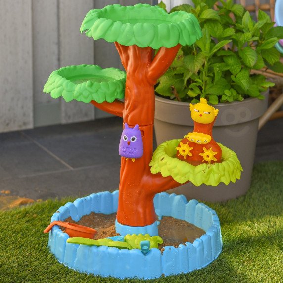 WOOPIE Water Table 2in1 Smėlio dėžė Laimingas medis 8 priedas.