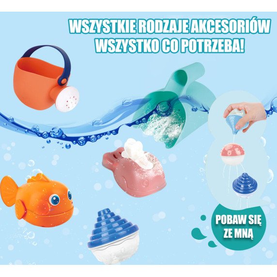 WOOPIE Vandens stalas 2 in 1 Smėlio dėžė Vandens krioklys 10 vnt.