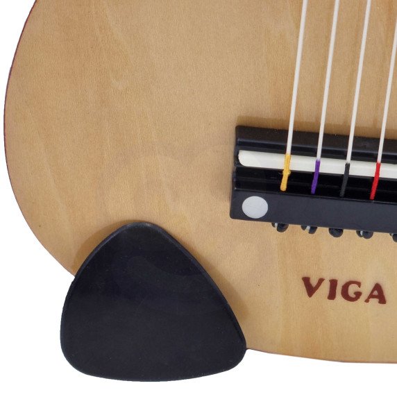 Viga medinis gitara vaikams, natūrali, 21 colių, 6 stygos