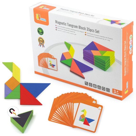 VIGA Tangram Medinis Loginis Žaidimas Galvosūkis FSC Sertifikuotas