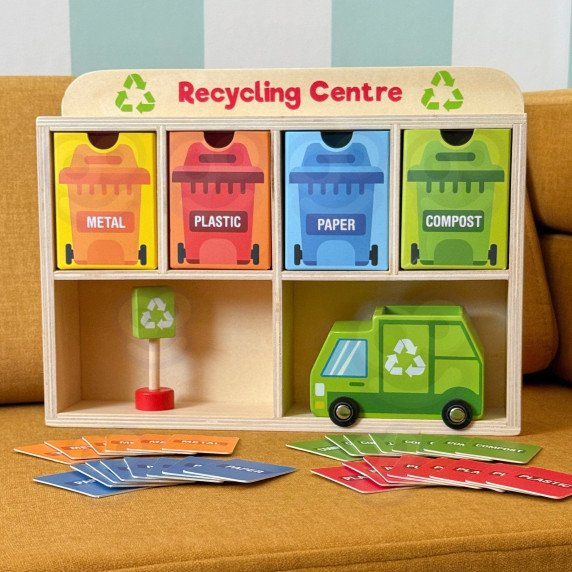 TOOKY TOY Medinis perdirbimo centro mokomasis rūšiaviklis