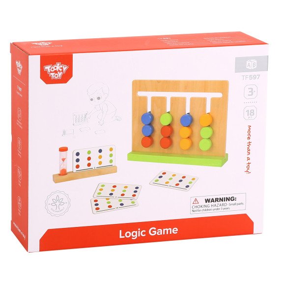 TOOKY TOY Loginė žaidimo laikas Puzzle Colors 30 Modeliai 18 vnt.
