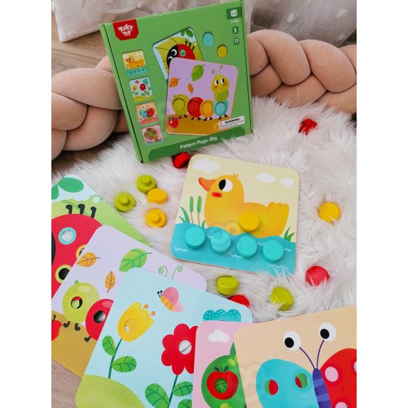 TOOKY TOY Žaislai su įdomiais blokais vaikams, mokymas atpažinti gyvūnus, formą, spalvas + lentos