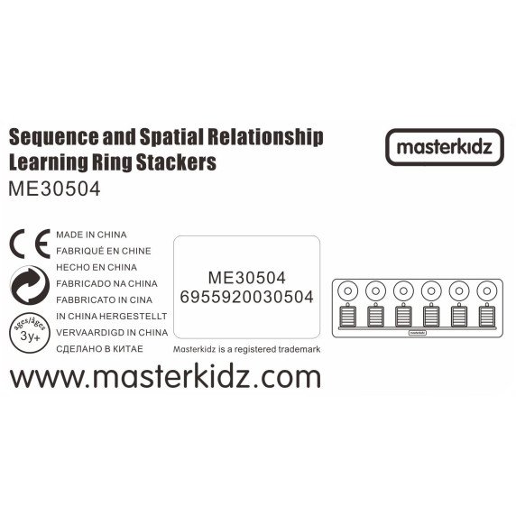 MASTERKIDZ Montessori skaičiavimo ir spalvų mokymosi galvosūkis su rikiuokliu