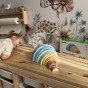 TOOKY TOY Pastel Puzzle mediniai Montessori vaivorykštės blokai