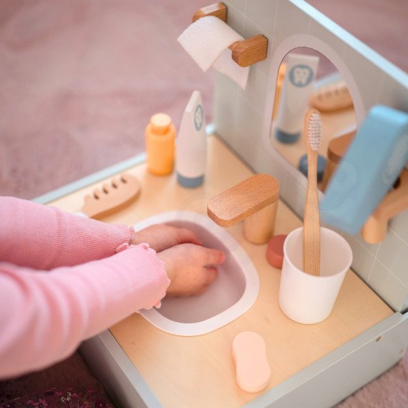 TOOKY TOY tualetinis vonios kambarys medinis tualetas su priedais
