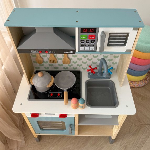 Stambi medinė vaikų virtuvė TOOKY TOY, 10 dalių, FSC