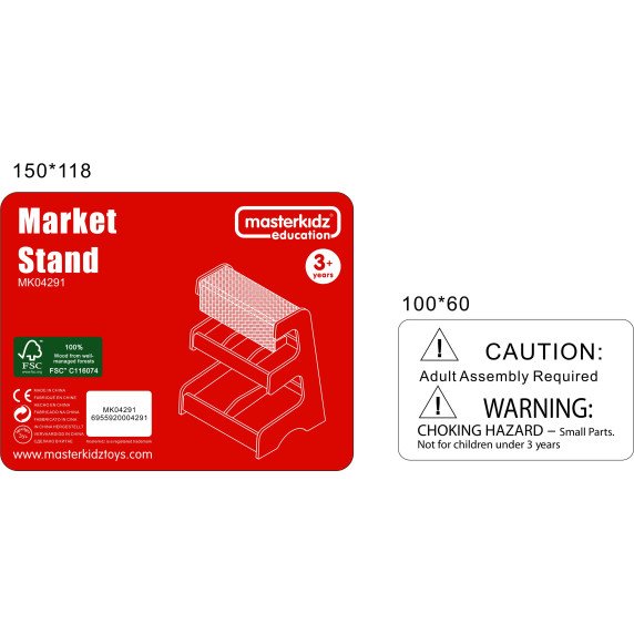 MASTERKIDZ medinis prekybos mugės stovas žaidimų parduotuvė