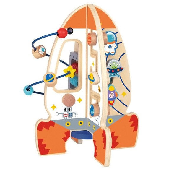 Tooky Toy Didelis Medinis Išsilavinimo Žaislas Daugiafunkcinė Raketos
