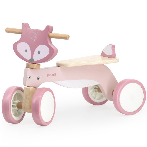 VIGA Medinis Lėkštelės Su Minkštomis Ratais Fox Ride-On