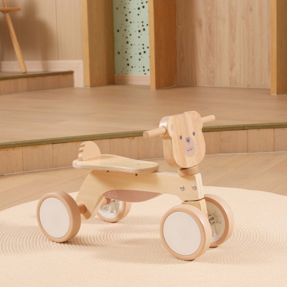 VIGA PolarB medinis riedulys Ruda Teddy Bear su minkštais ratais.