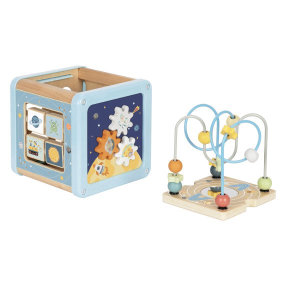 TOOKY TOY Medinis veiklos kubas Erdvės rūšiavimo labirintas