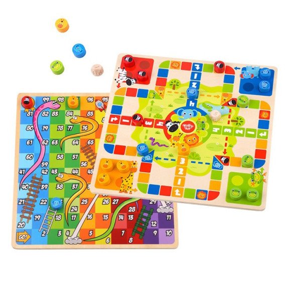 TOOKY TOY Logikos valdymo žaidimai 2 viename Ludo Ludo + Išlaisvink gyvūnus