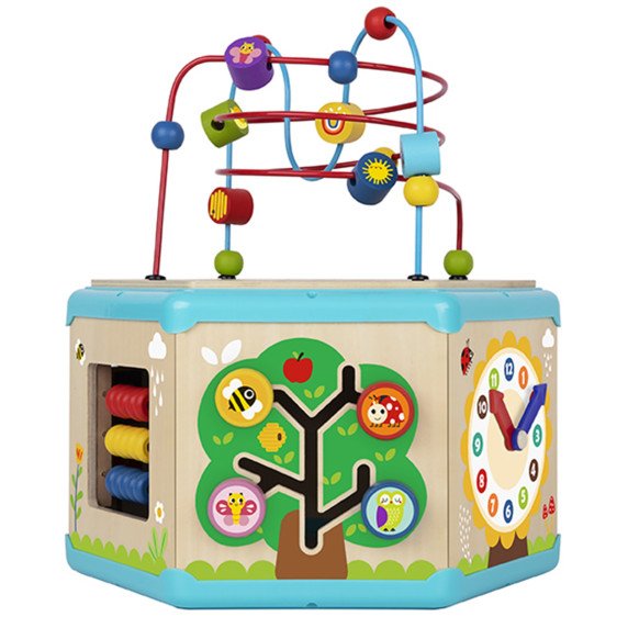 TOOKY TOY interaktyvi Medžio Montesorio šešiakampė atidarymo dėžutė