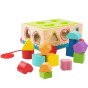 TOOKY TOY Medinis rūšiavimo vežimėlis su blokais 16 vnt.