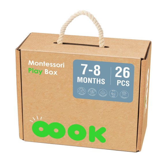 TOOKY TOY dėžutė XXL Montessori edukacinė 6in1 jutimo dėžutė 7-8 mėnesiai