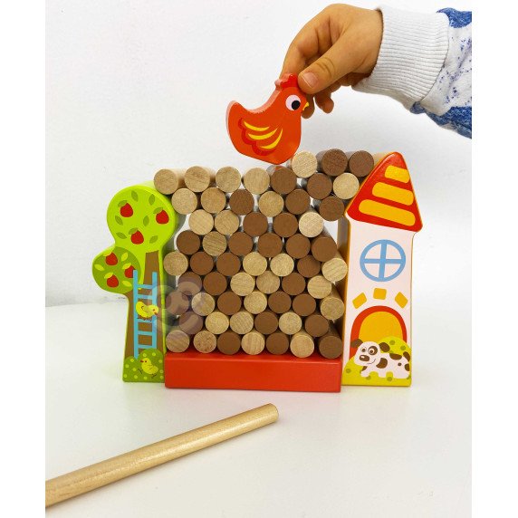 TOOKY TOY Arkadinė žaidimo kritimo vieta Medinis ūkininkas